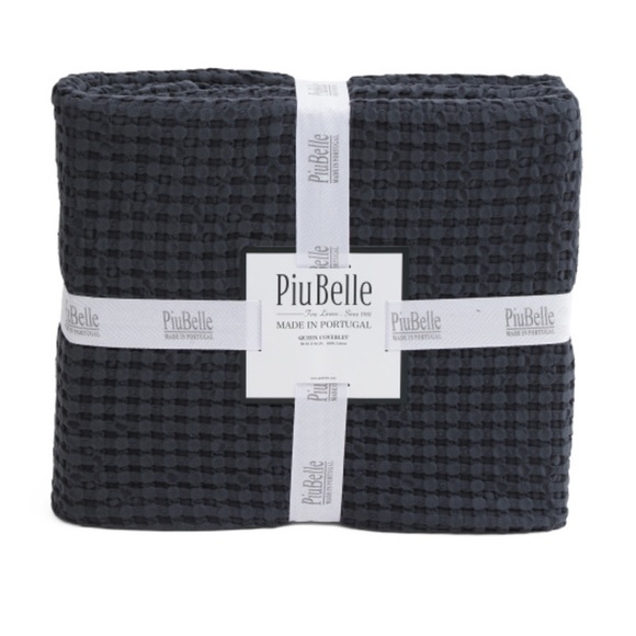 PIUBELLE Black Waffle Weave Blanket - Picture 1 of 1